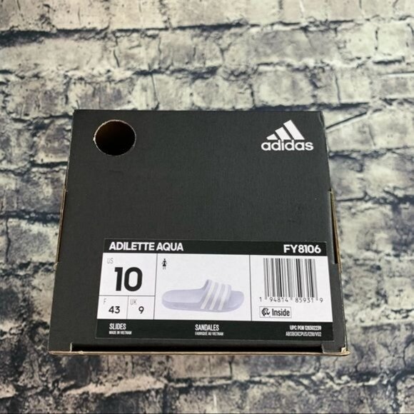 Adidas Size 10 Adilette Aqua Slides Light Blue FY8106 - Picture 2 of 9